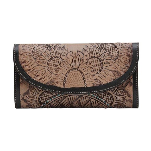 Myra Bag Handmade Cape Wallet Leather & Hairon Canvas & Cowhide Leather - Picture 1 of 6